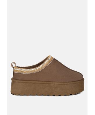 Struter Embroidered Platform Fur Classic Slip-On