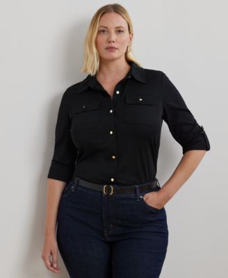 Lauren Ralph Lauren - Plus Size Roll-Tab-Sleeve Shirt