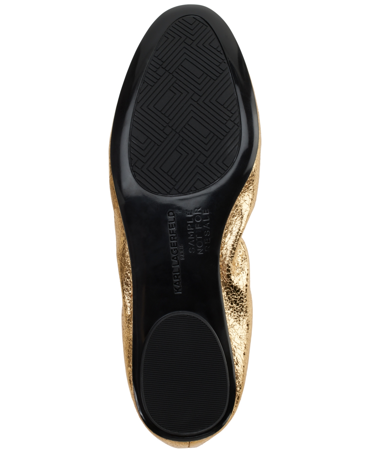 Karl Lagerfeld Paris Velma Metallic Ballet Flat In Gold