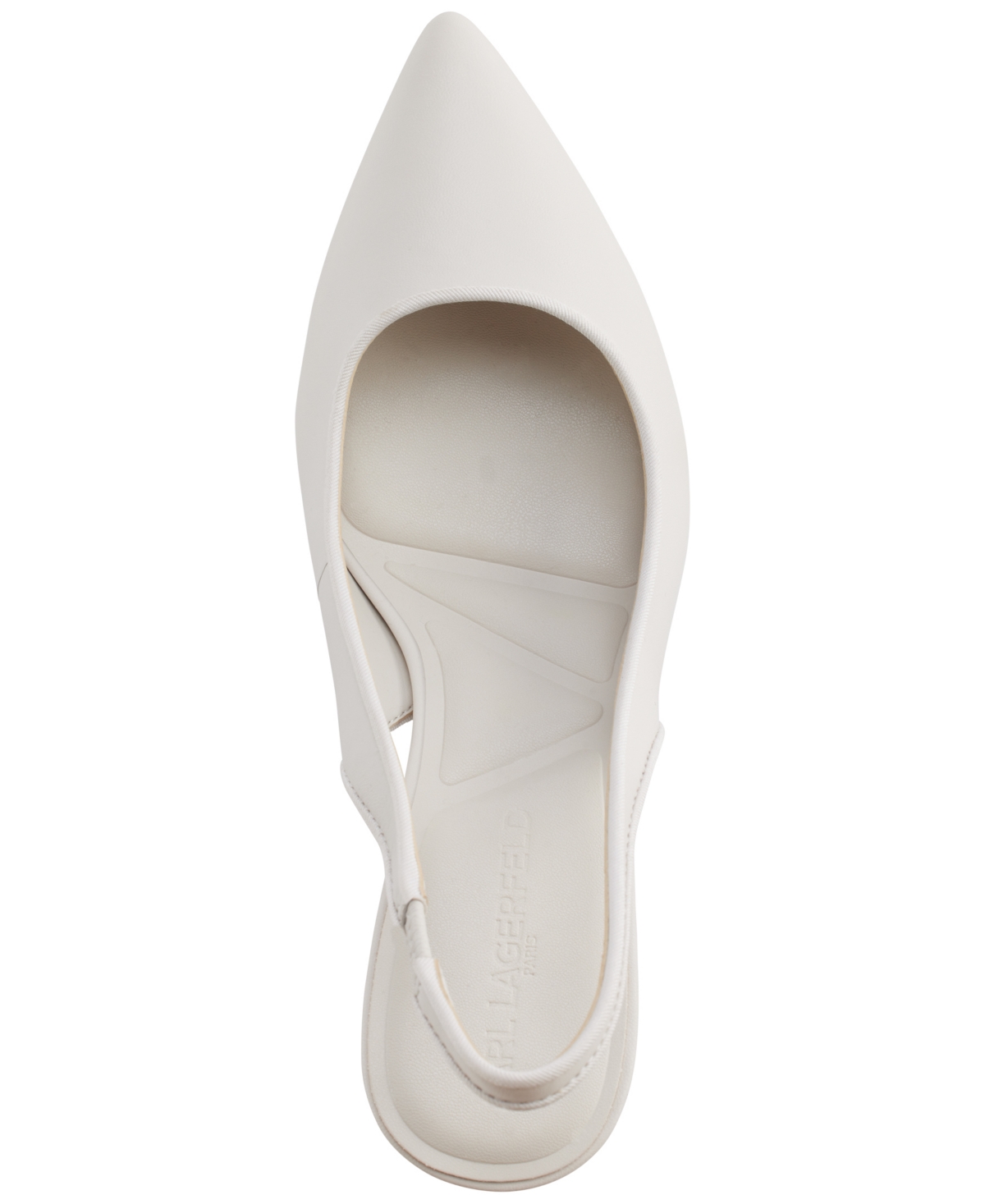 Karl Lagerfeld Paris Rosalyn Slingback Pointed Toe Pump In Soft White