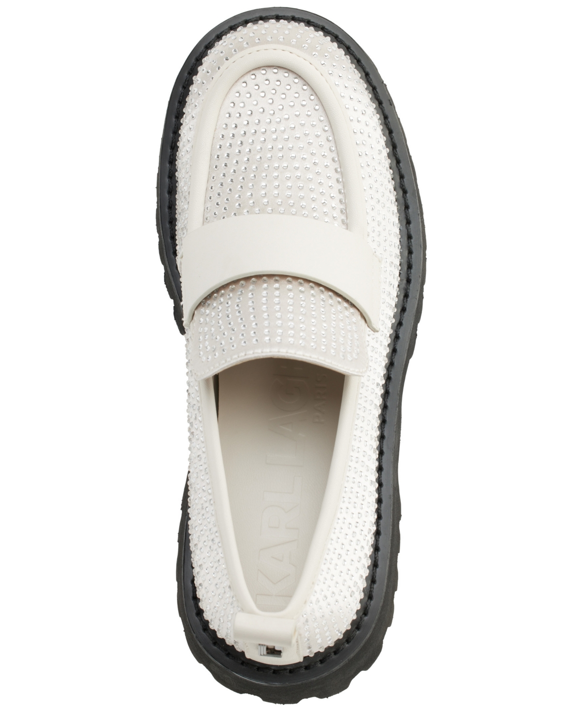 Karl Lagerfeld Paris Grady Crystal Lug Sole Loafer In Soft White