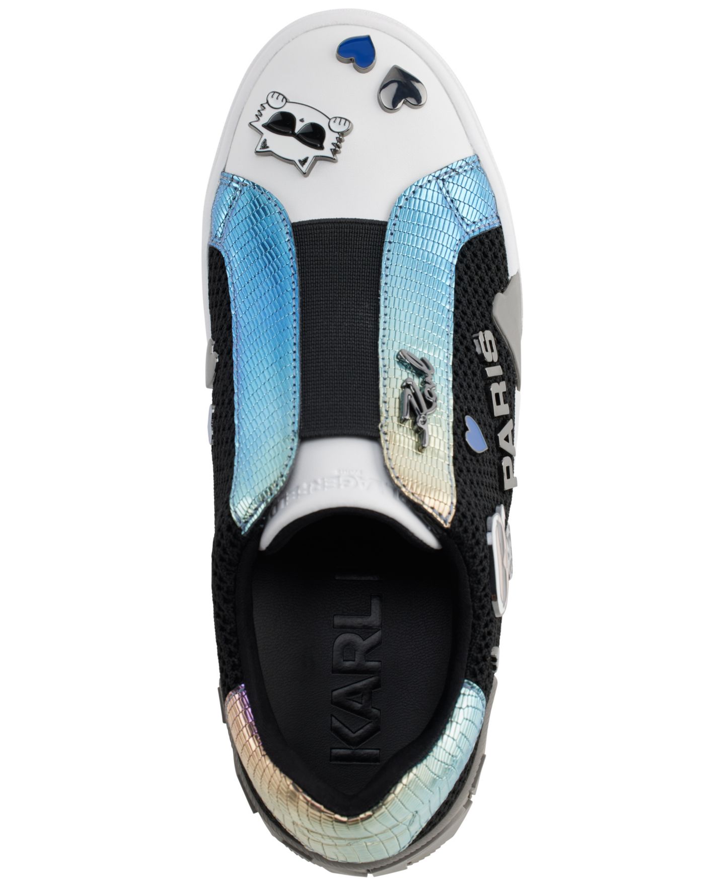 Женские кроссовки KARL LAGERFELD PARIS Mavise Slip-On, цвет: Чёрный / Разноцветный — фото 4