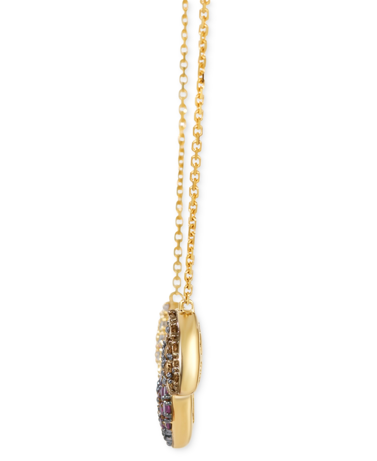 Le Vian Godiva X  Passion Ruby (1/3 Ct. T.w.) & Diamond (5/8 Ct. T.w.) Pave Heart Statement Necklace In Honey Gold
