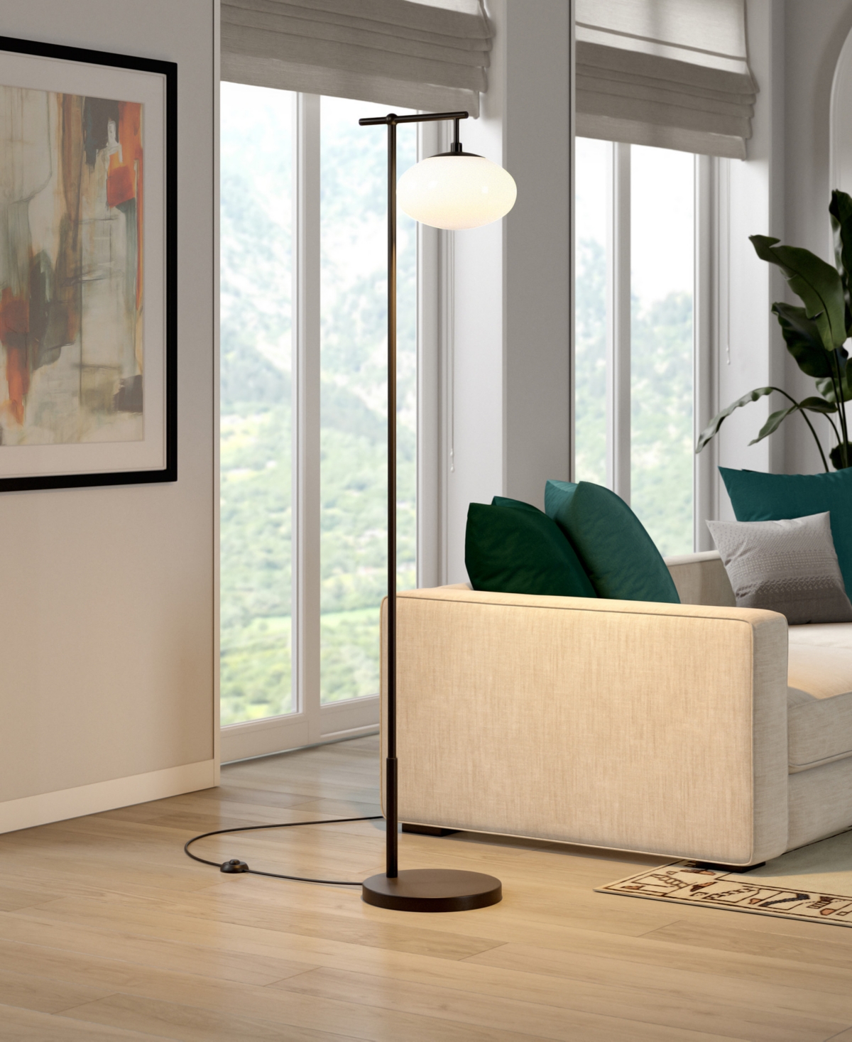 Hudson & Canal 68" Metal Blume Tall Arc Floor Lamp In Blackened Bronze