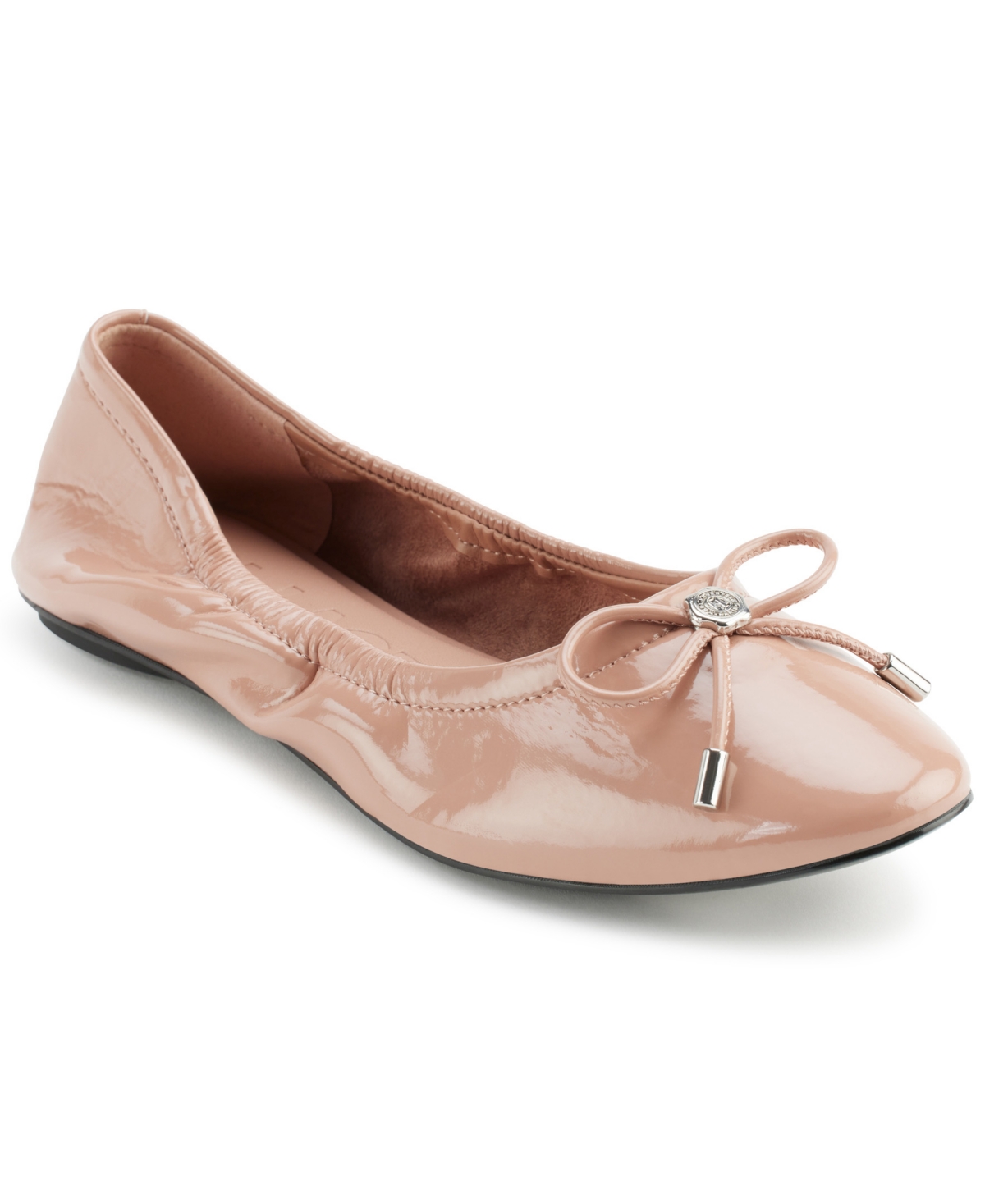 Karl Lagerfeld Paris Velma Metallic Ballet Flat In Blush