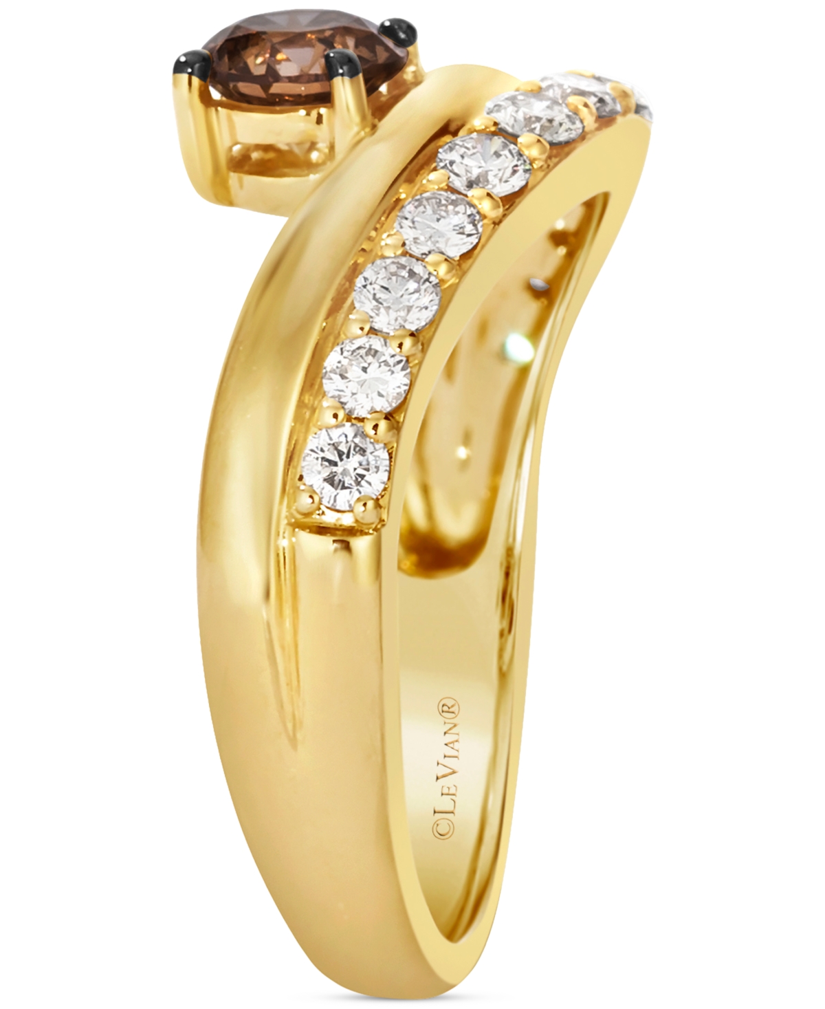 Le Vian Chocolate Diamond & Nude Diamond (1-1/2 Ct. T.w.) Double-row Ring In 14k Yellow Gold In Gold