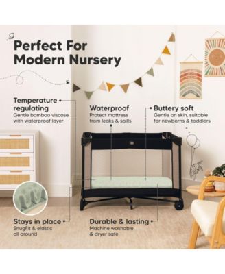 2pk Isla Waterproof Mini Crib Sheets for Boy, Girl, Soft Pack and Play Sheets for Graco Pack and Play Mattress