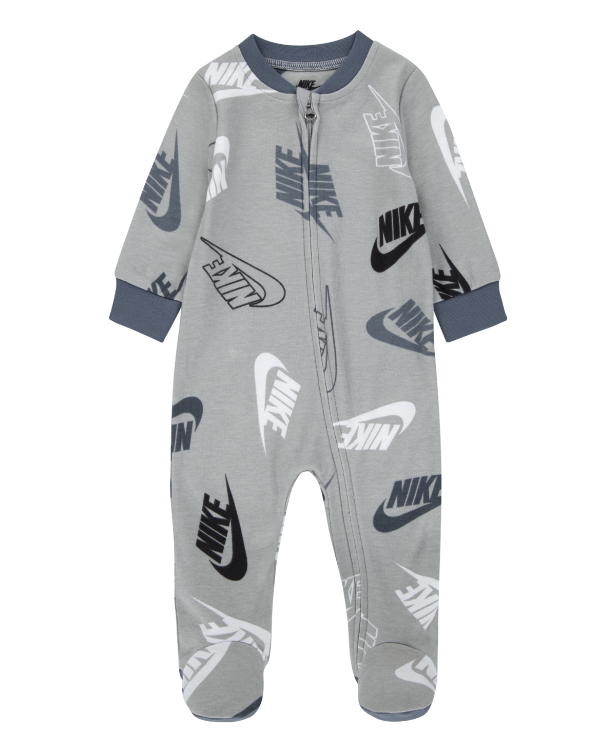 Nike Baby Girls Or Boys Printed Footed Coverall In Lt Grey
