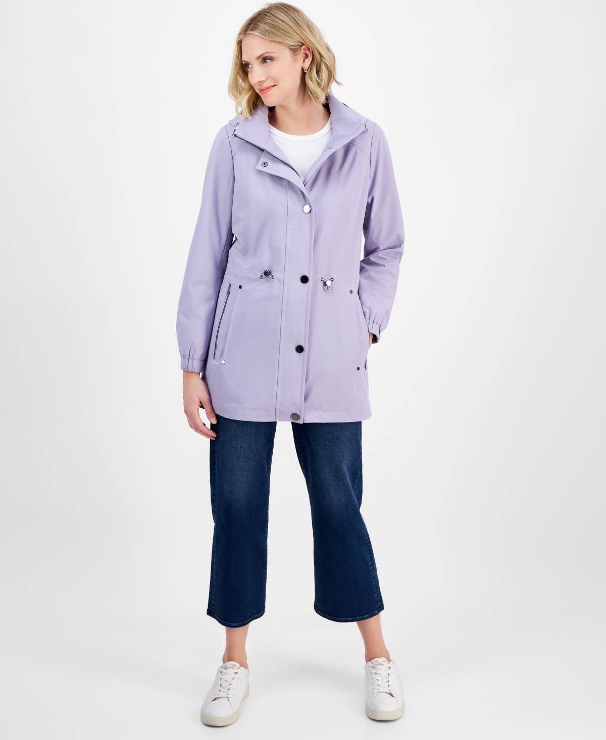 Women's Water-Resistant Hooded Anorak Coat - Volcanic Rock
