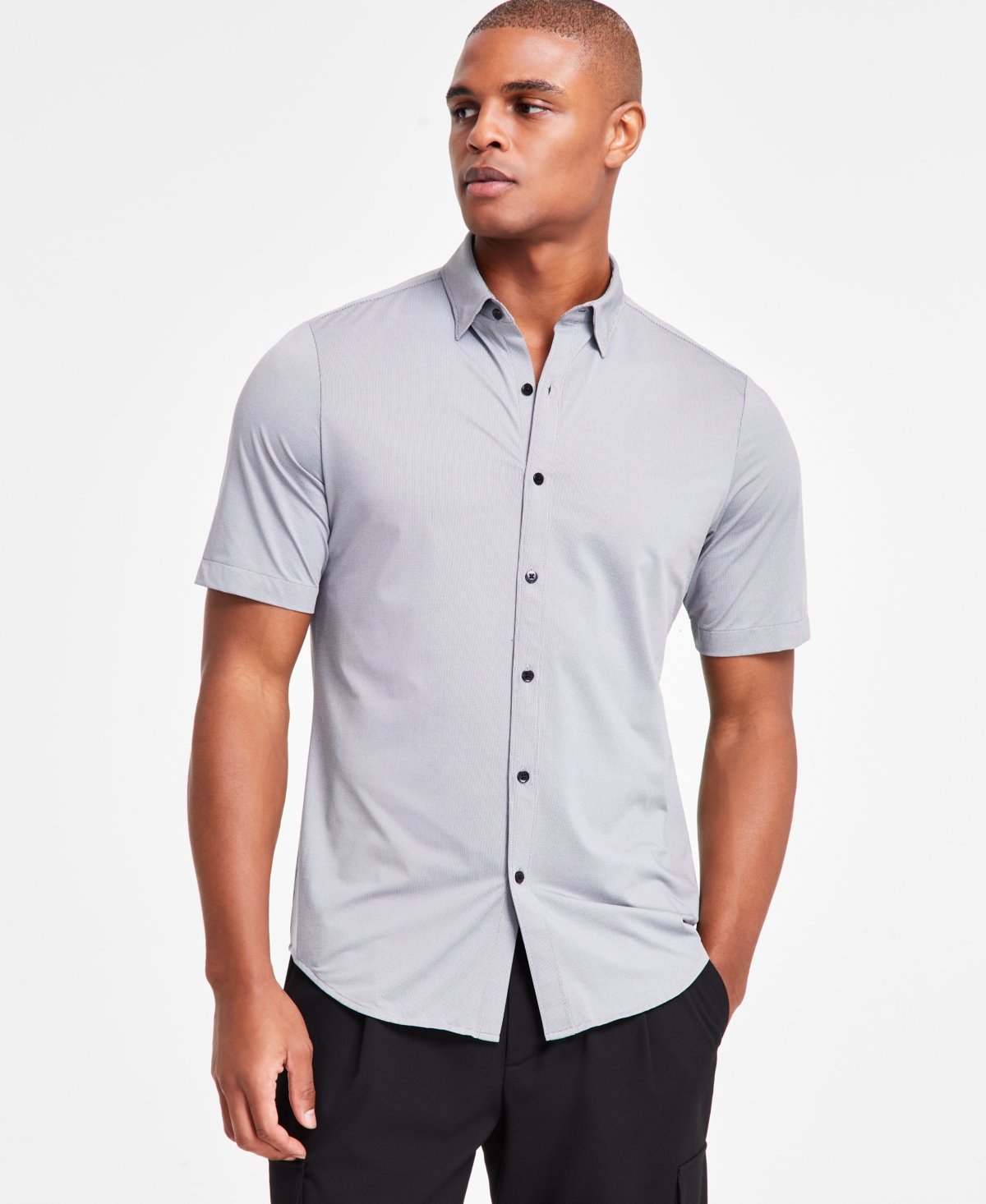 Men's Solid Button-Down Shirt, Exclusively at Macy's - Berry Violet