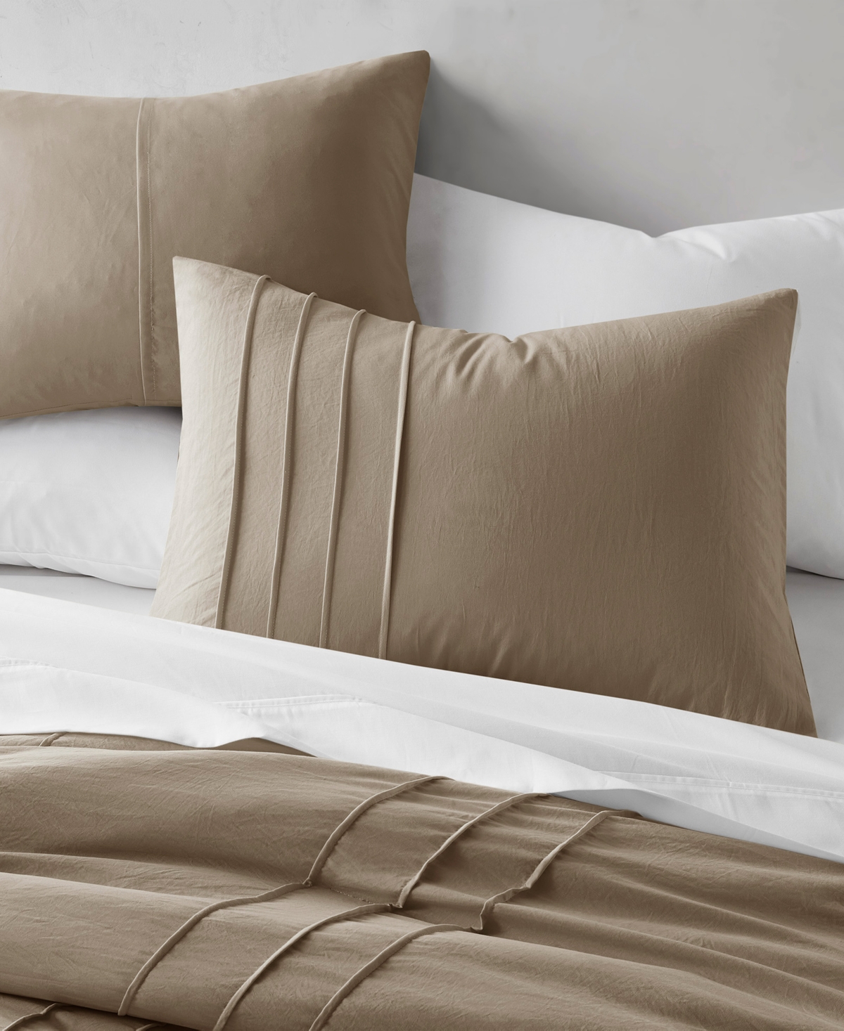 510 Design Porter Washed Pleated 2-pc. Duvet Cover Set, Twin/twin Xl In Khaki