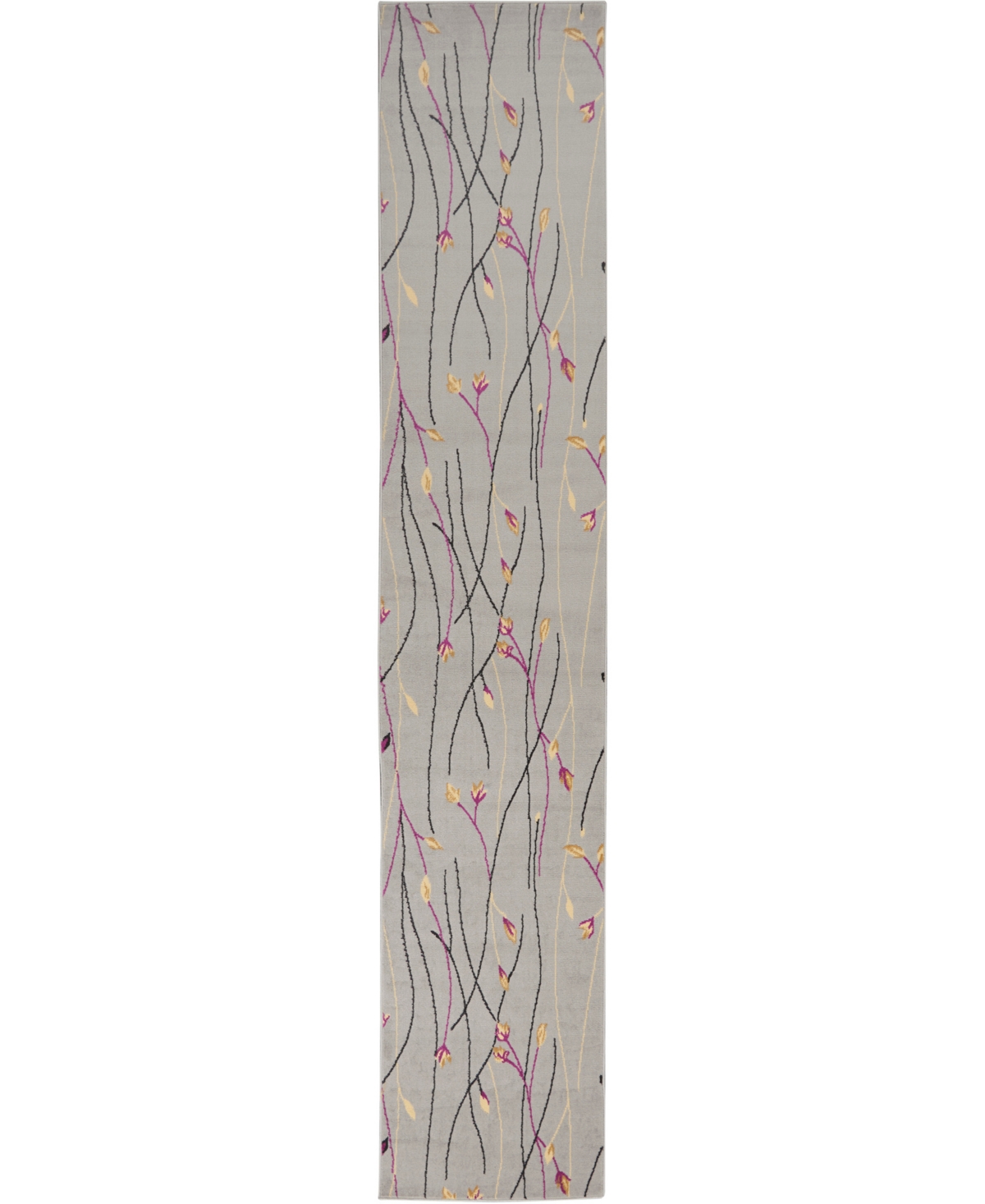 Nourison Home Grafix Grf15 2'3"x12' Runner Area Rug In Gray