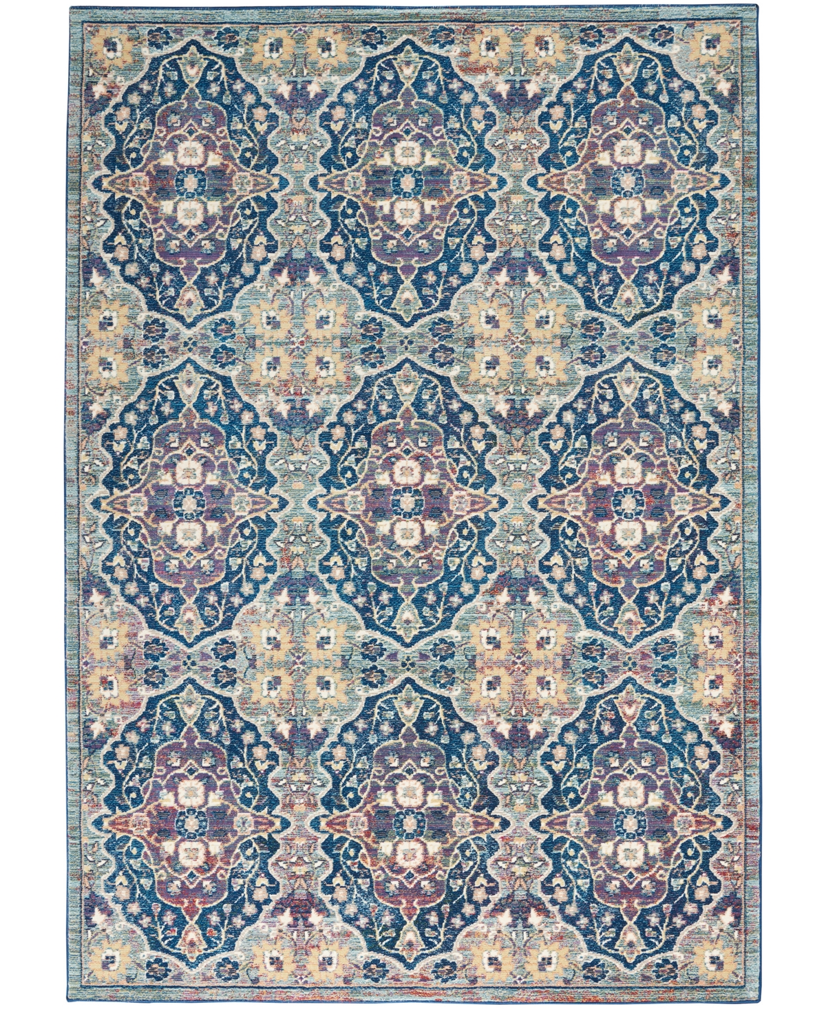 Nourison Home Ankara Global Anr16 4'x6' Area Rug In Navy,multi