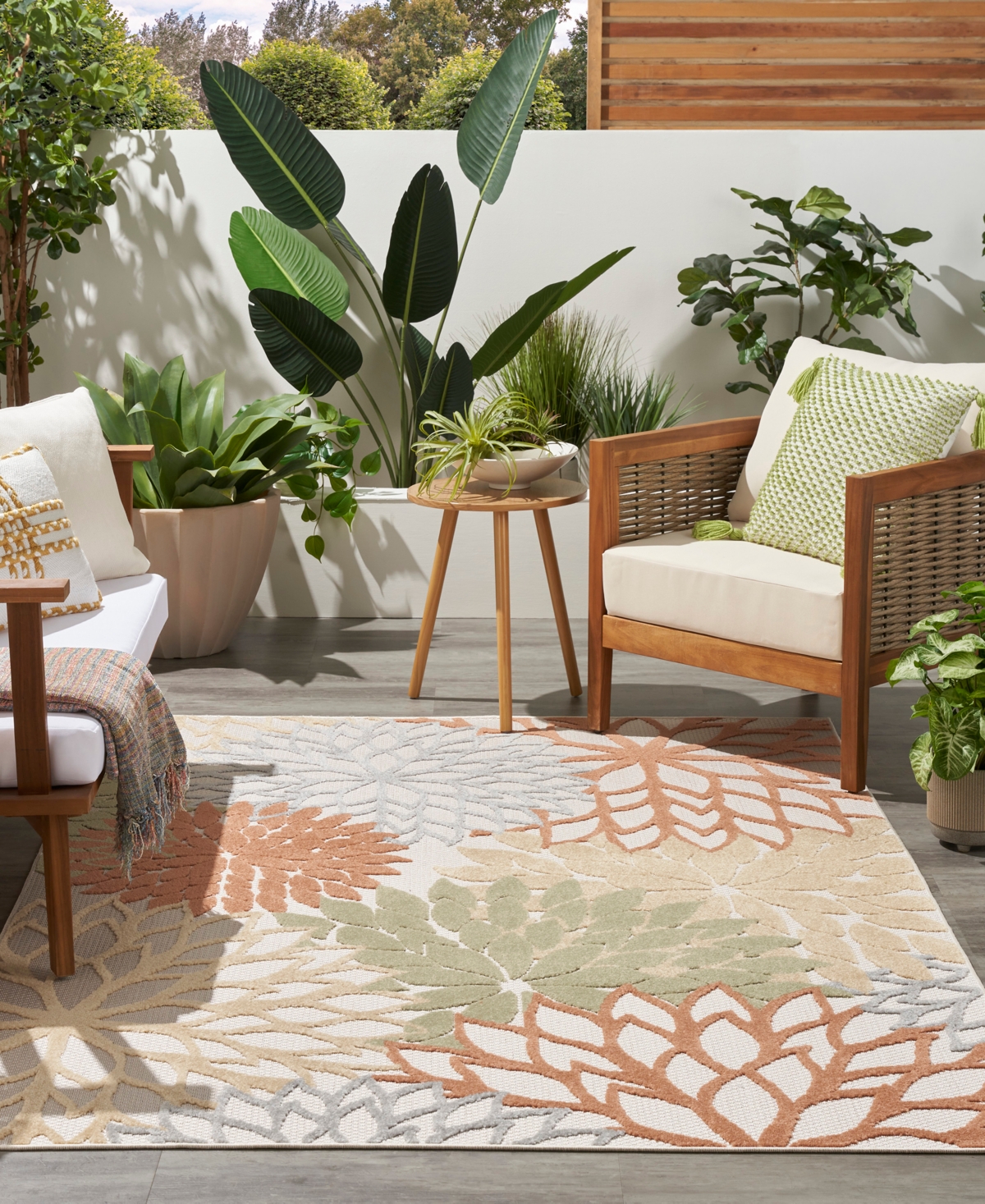 Nourison Home Aloha Alh05 5'3"x7'5" Area Rug In Multi