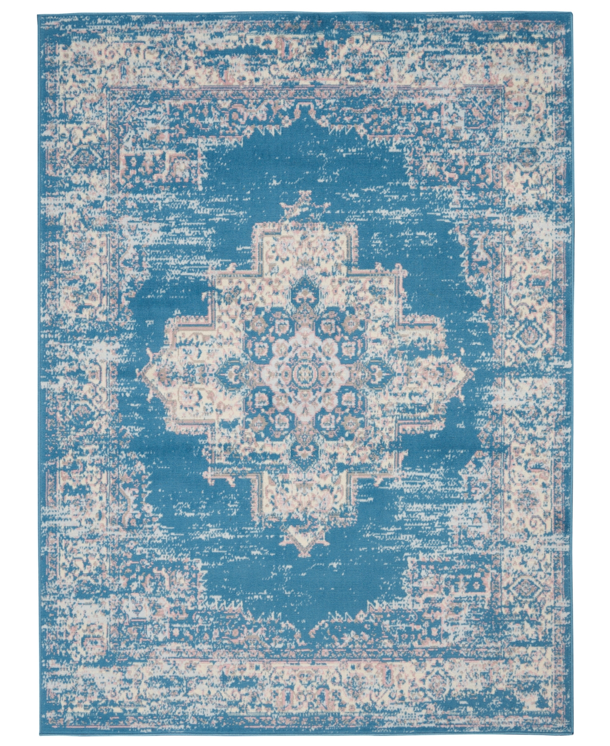 Nourison Home Grafix Grf14 3'9"x5'9" Area Rug In Blue