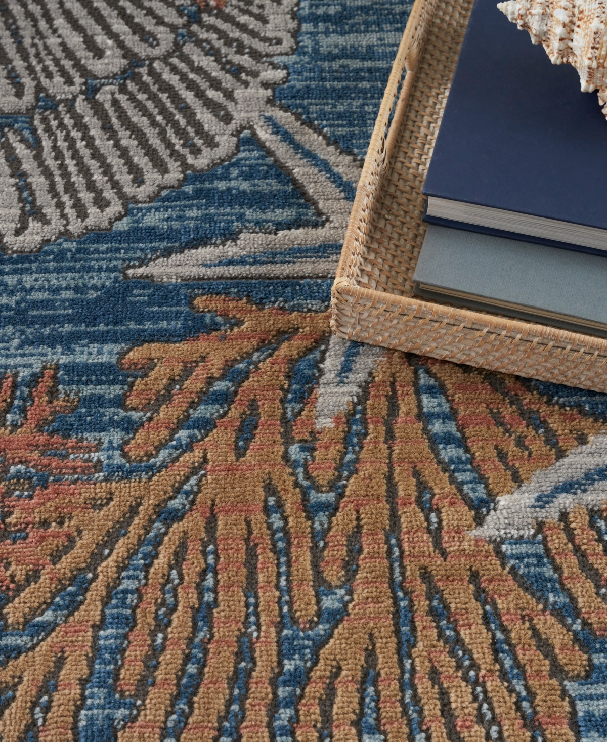Nourison Home Seaside Sds04 6'x9' Area Rug In Blue,multi