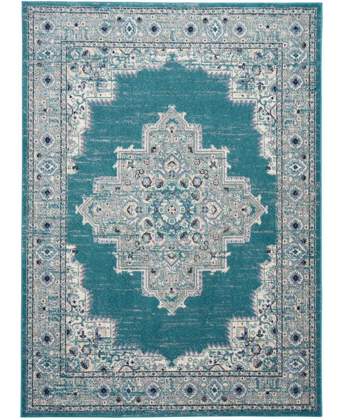 Nourison Home Passion Psn03 5'3"x7'3" Area Rug In Turquoise