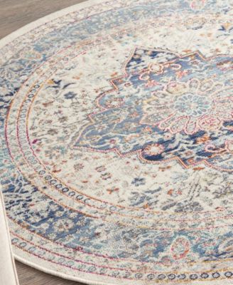 Vintage Kashan VKA07 4'x4' Round Area Rug