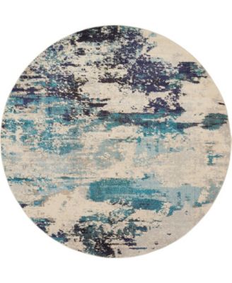 Celestial CES02 7'10"x7'10" Round Area Rug