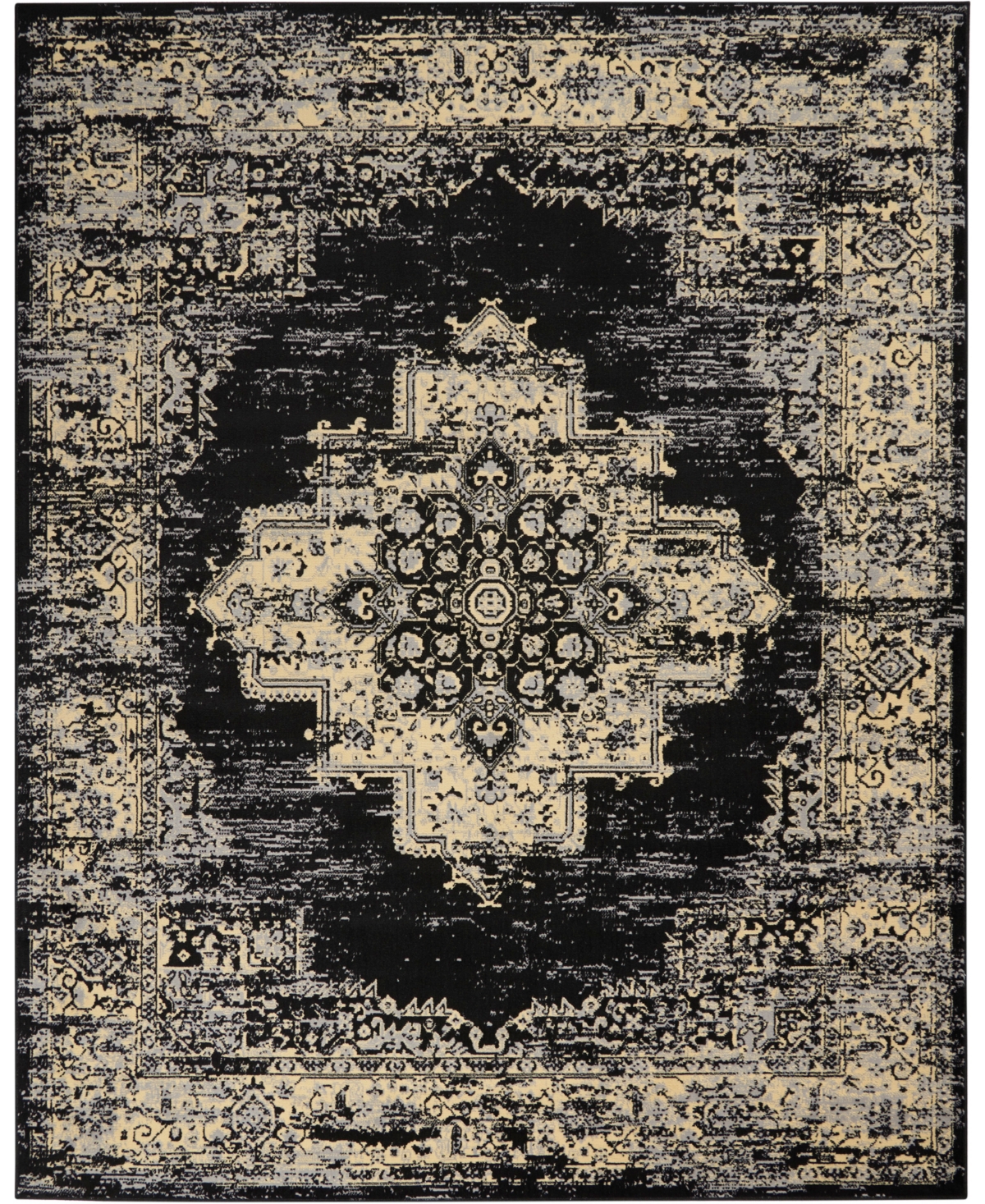 Nourison Home Grafix Grf14 7'x10' Area Rug In Black