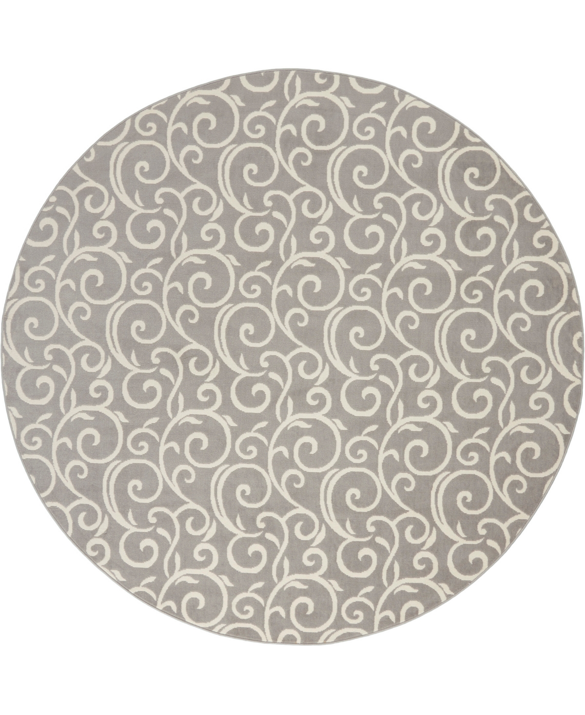 Nourison Home Grafix Grf19 8'x8' Round Area Rug In Gray