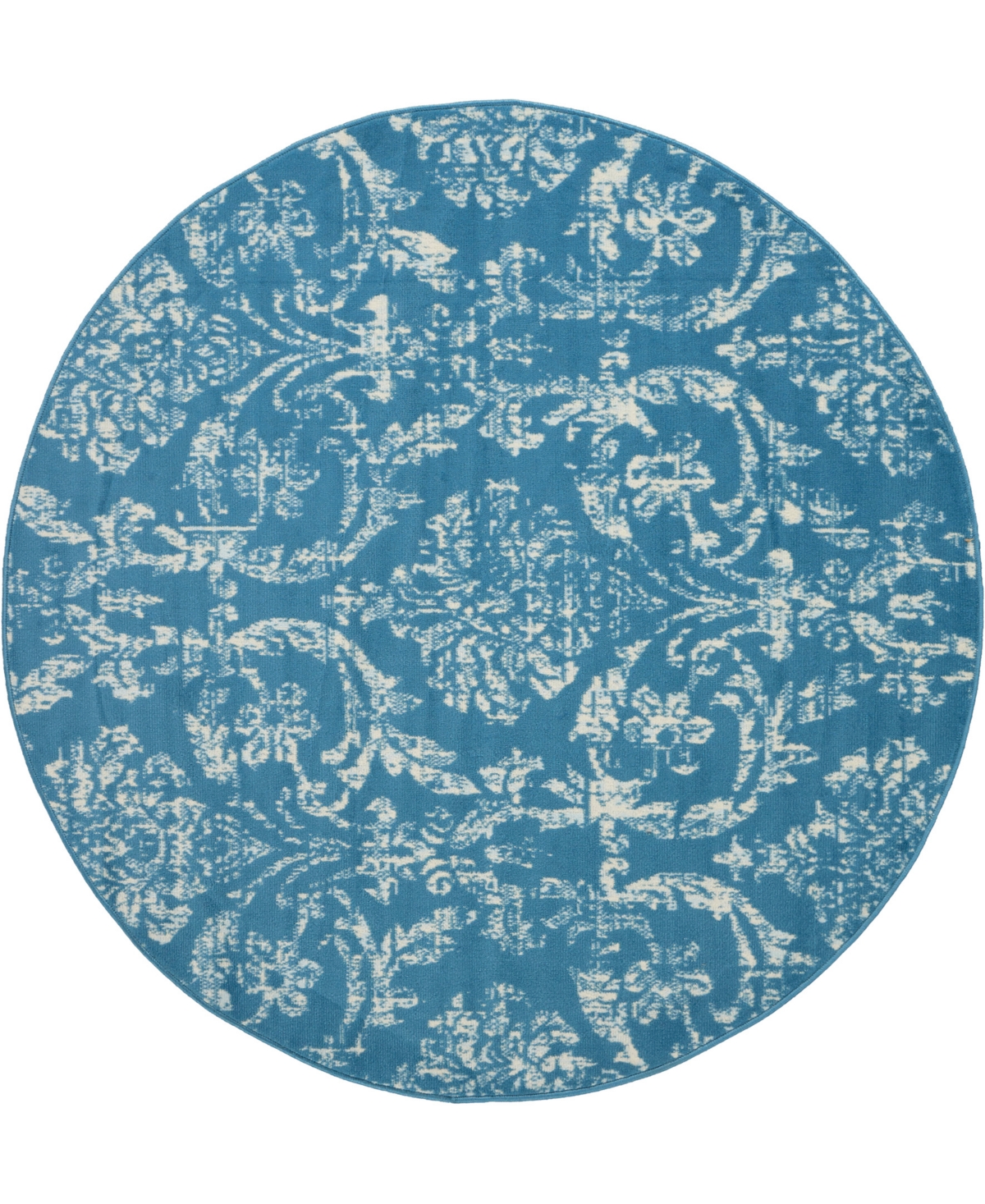 Nourison Home Jubilant Jub09 5'3"x5'3" Round Area Rug In Blue