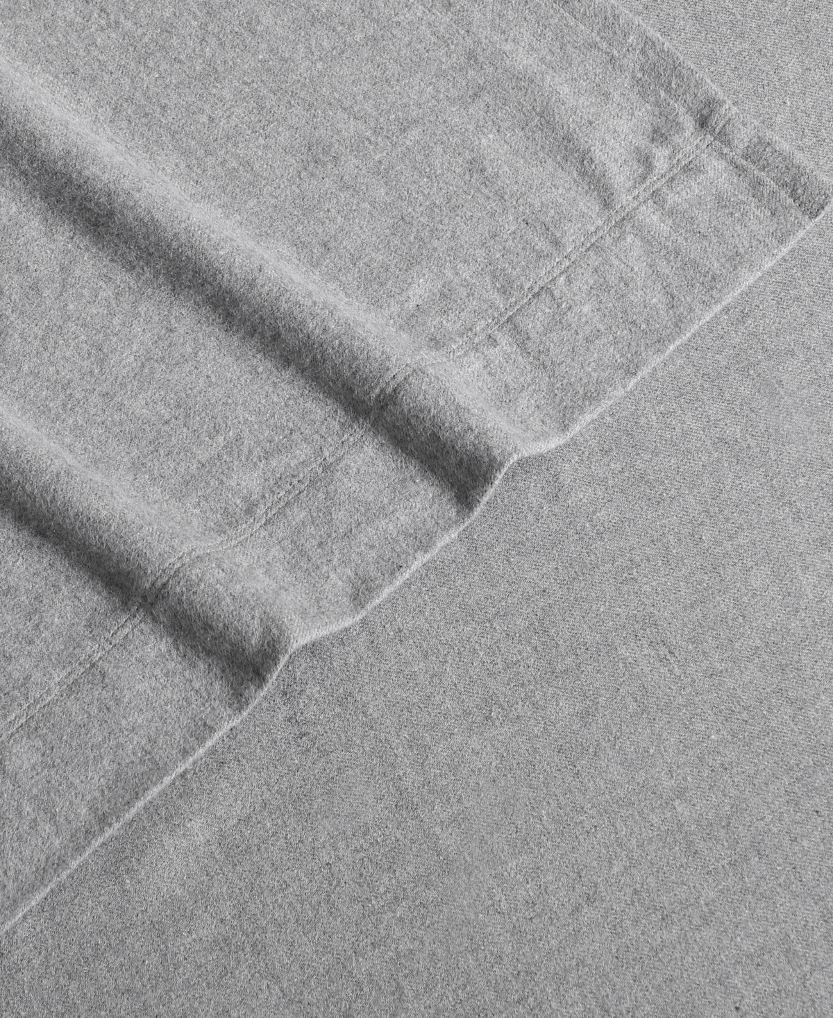 Calvin Klein Melange Cotton Flannel 4 Piece Sheet Set, King In Silver Grey
