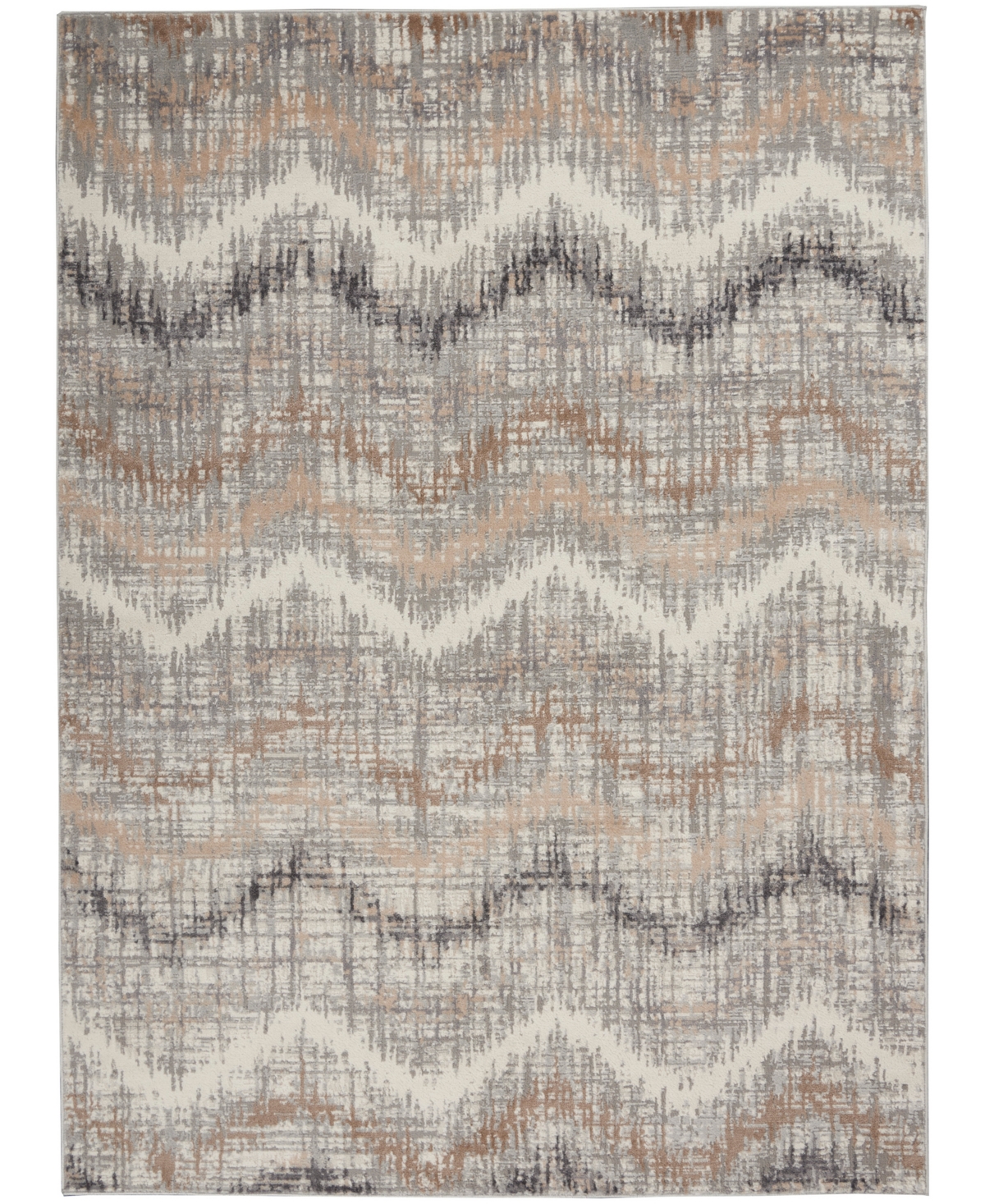 Nourison Home Elation Etn04 5'3"x7'3" Area Rug In Gray,ivory