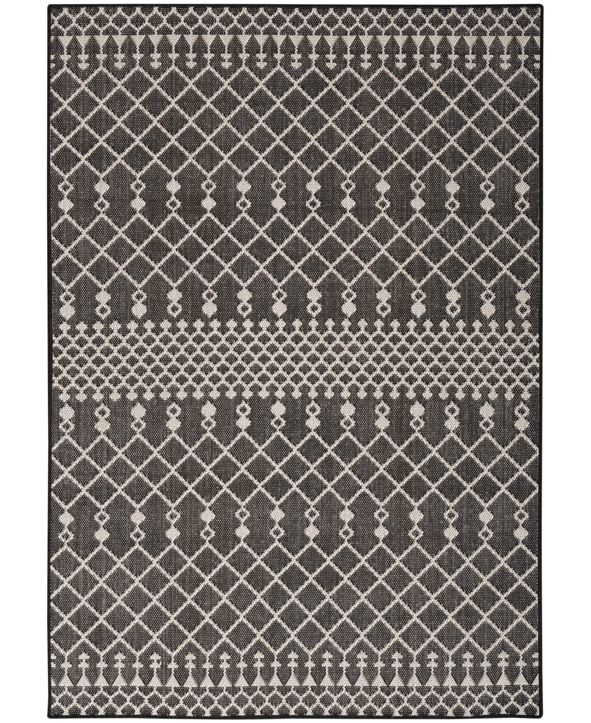 Nourison Home Positano Pos02 7'x10' Area Rug In Black