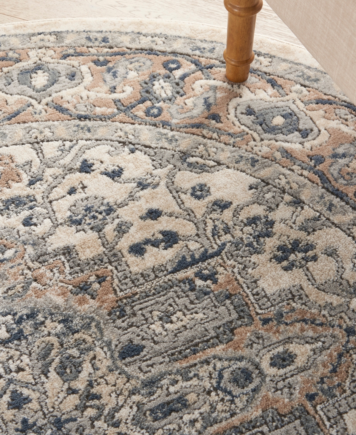 Nourison Home Quarry Qua05 4'x4' Round Area Rug In Ivory,gray