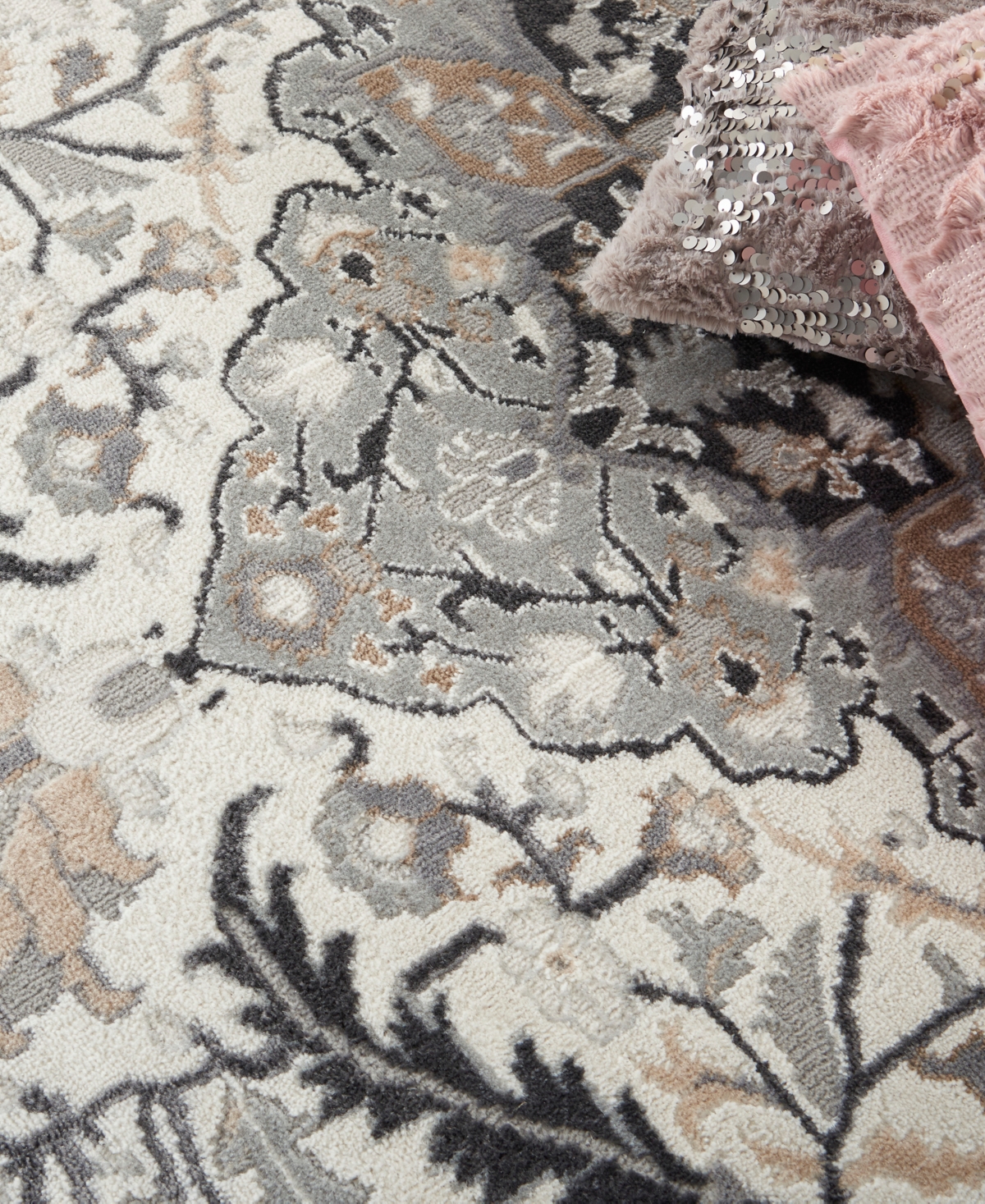 Nourison Home Elation Etn09 4'x6' Area Rug In Ivory,gray