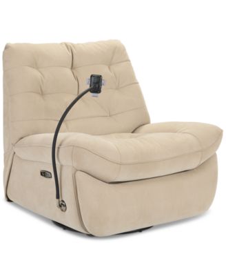 Bovell Fabric Power Swivel Glide Recliner, Created for Macy's
