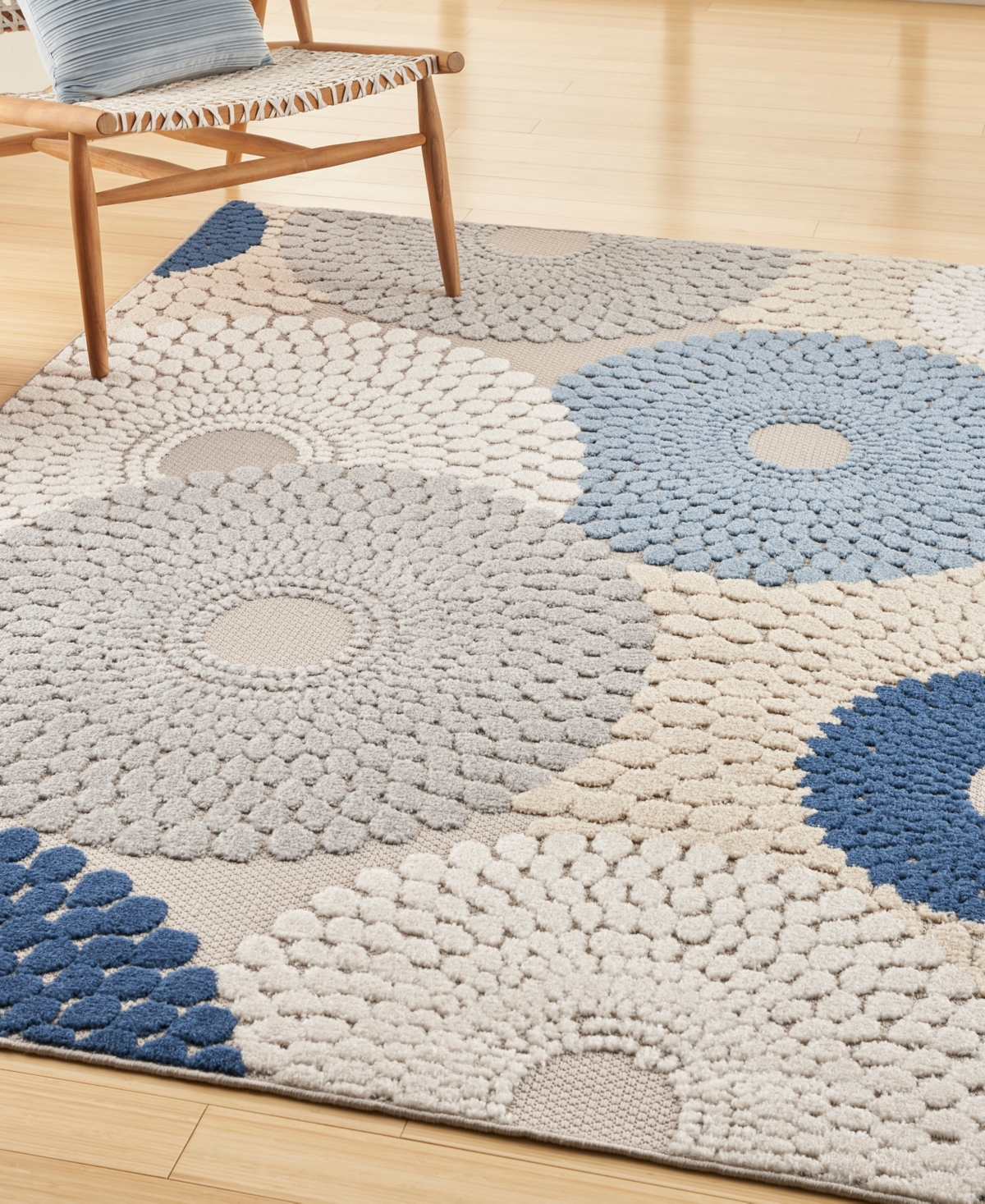 Nourison Home Aloha Alh29 5'3"x7'5" Area Rug In Blue,gray