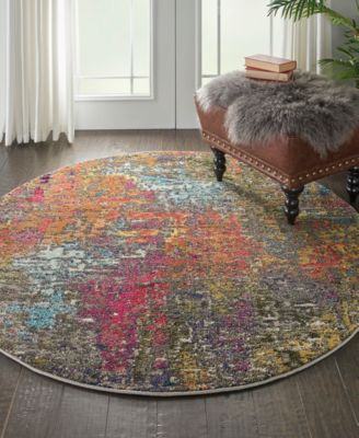 Celestial CES14 4'x4' Round Area Rug