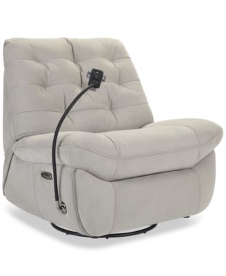 Bovell Fabric Power Swivel Glide Recliner, Created for Macy's