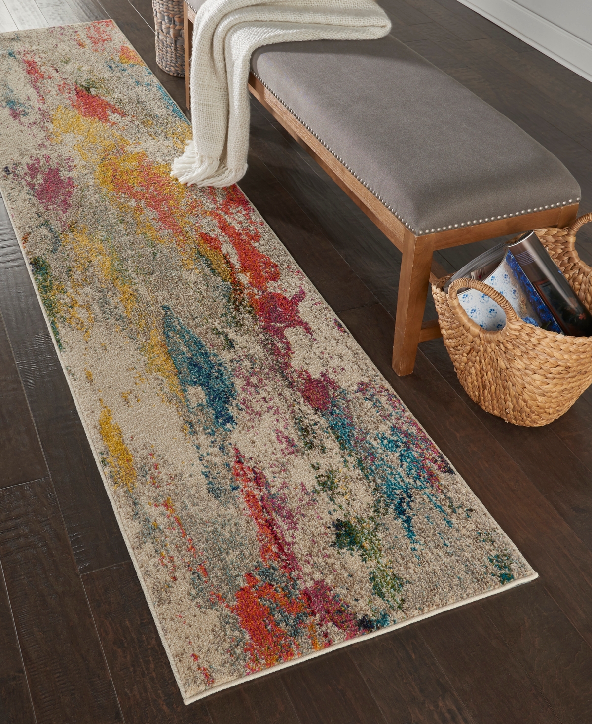 Nourison Home Celestial Ces12 2'2"x10' Runner Area Rug In Ivory