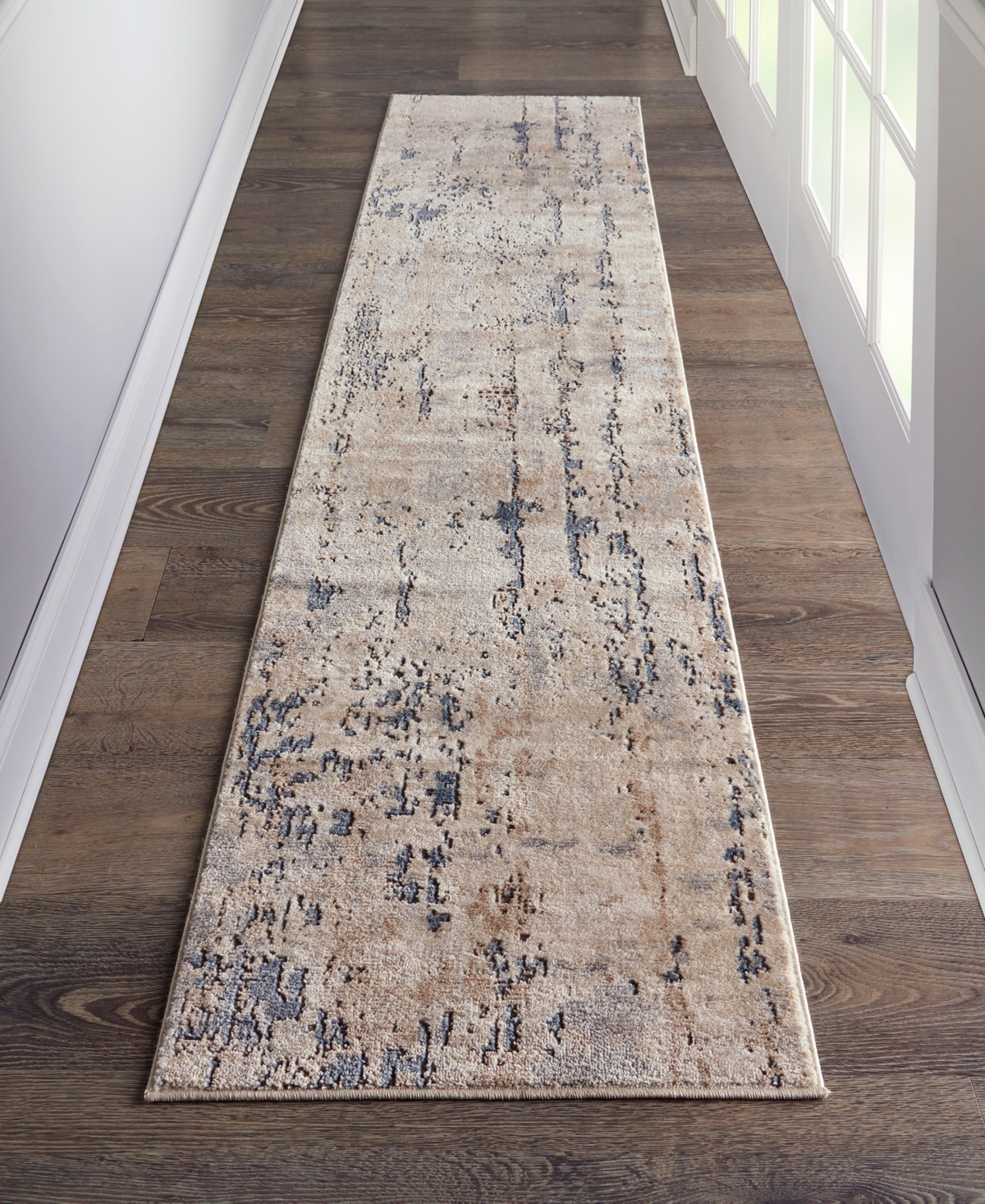 Nourison Home Quarry Qua01 2'2"x7'6" Runner Area Rug In Beige,gray