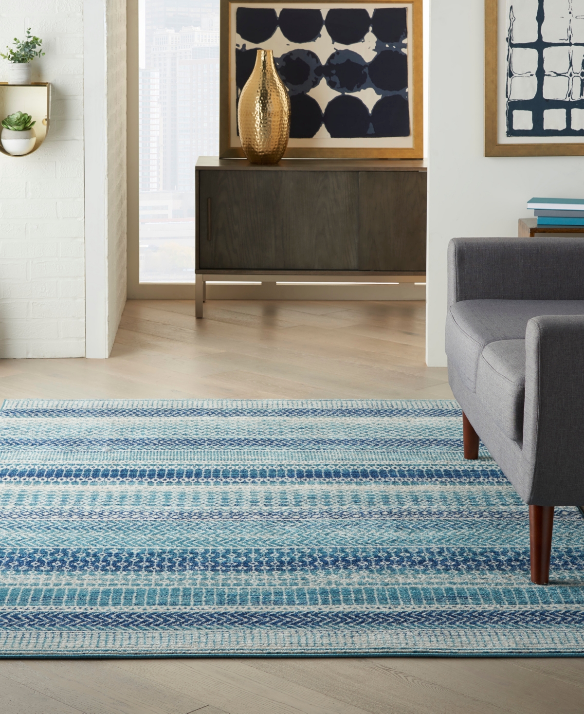 Nourison Home Passion Psn26 5'3"x7'3" Area Rug In Blue