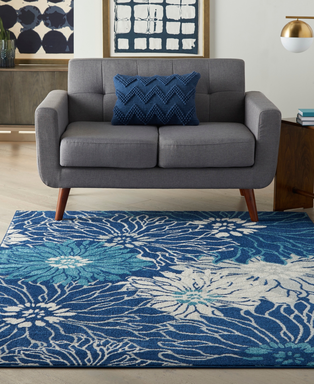 Nourison Home Passion Psn17 3'9"x5'9" Area Rug In Navy,ivory