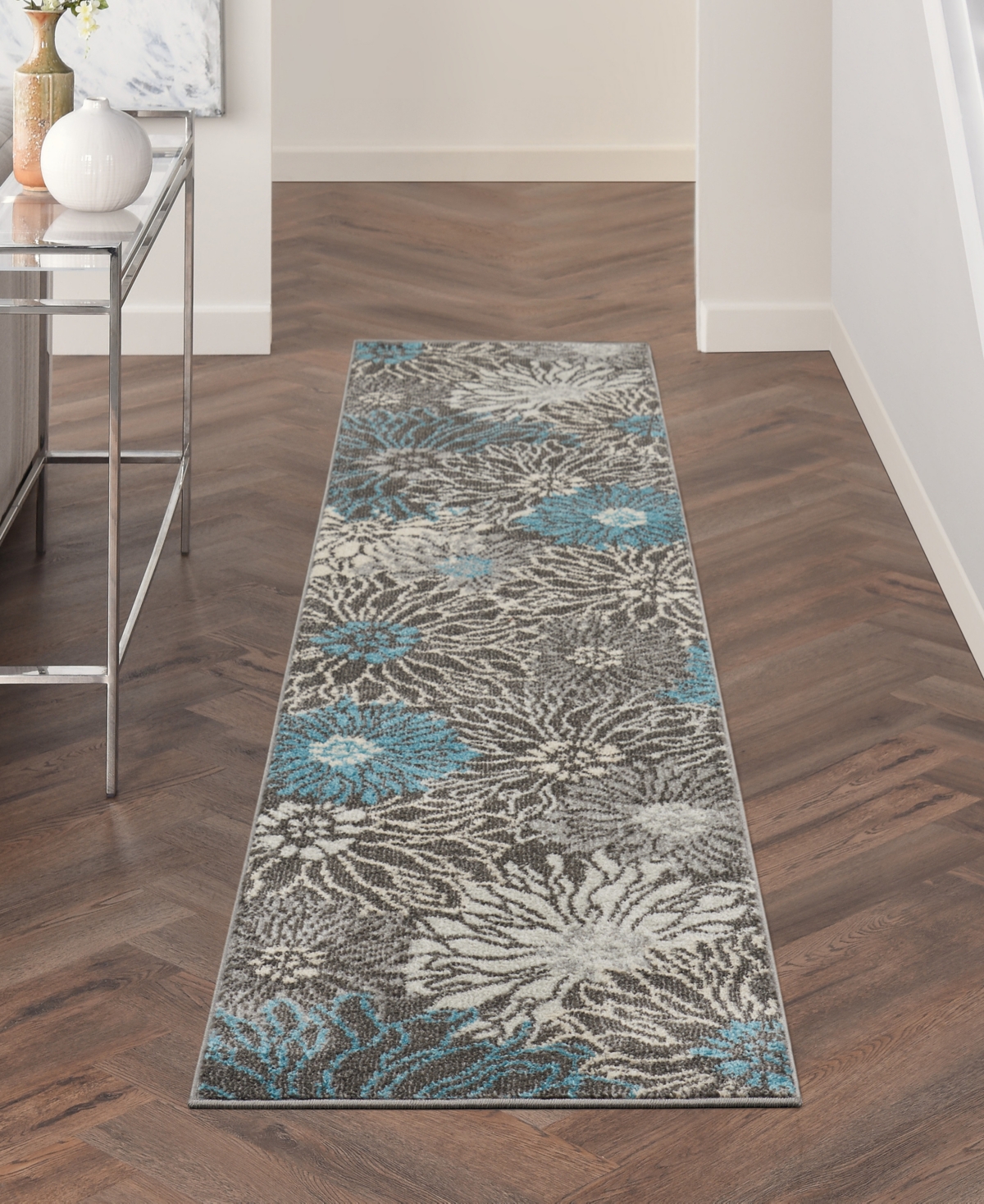 Nourison Home Passion Psn17 2'2"x10' Runner Area Rug In Charcoal