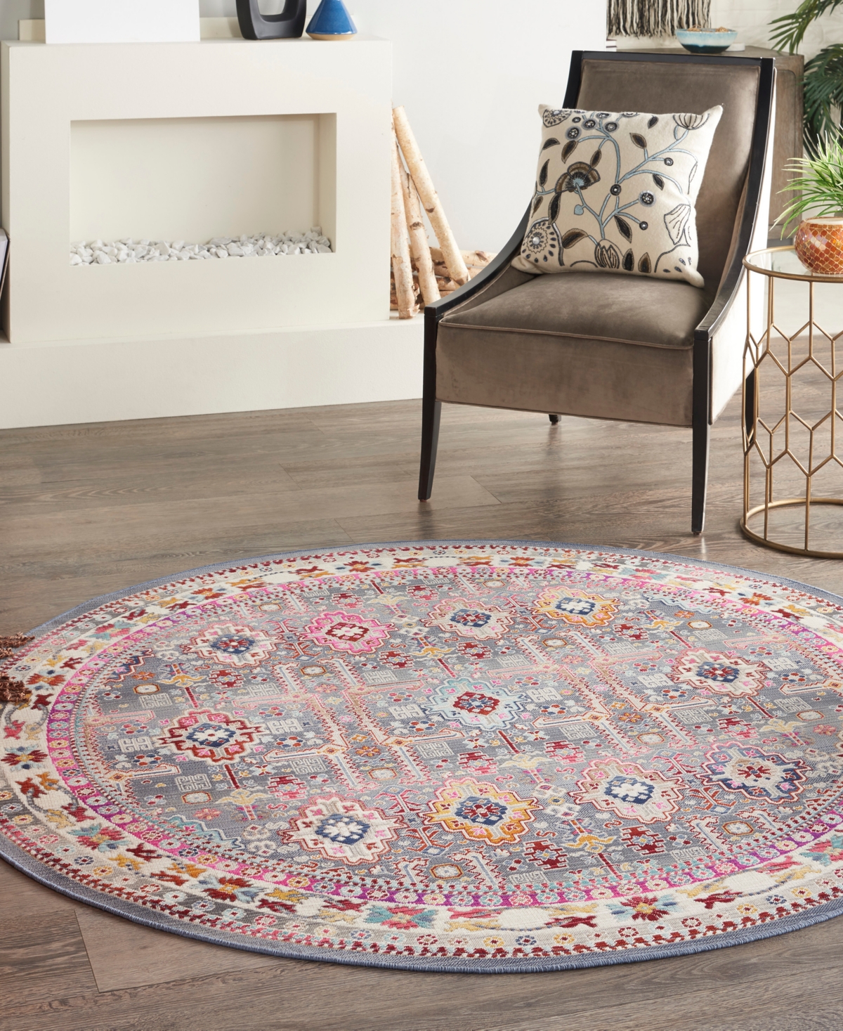 Nourison Home Vintage Kashan VKA05 6'x6' Area Rug -Multi