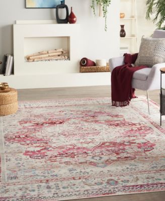 Nourison Home Vintage Kashan Vka07 Rug Collection In Red,ivory