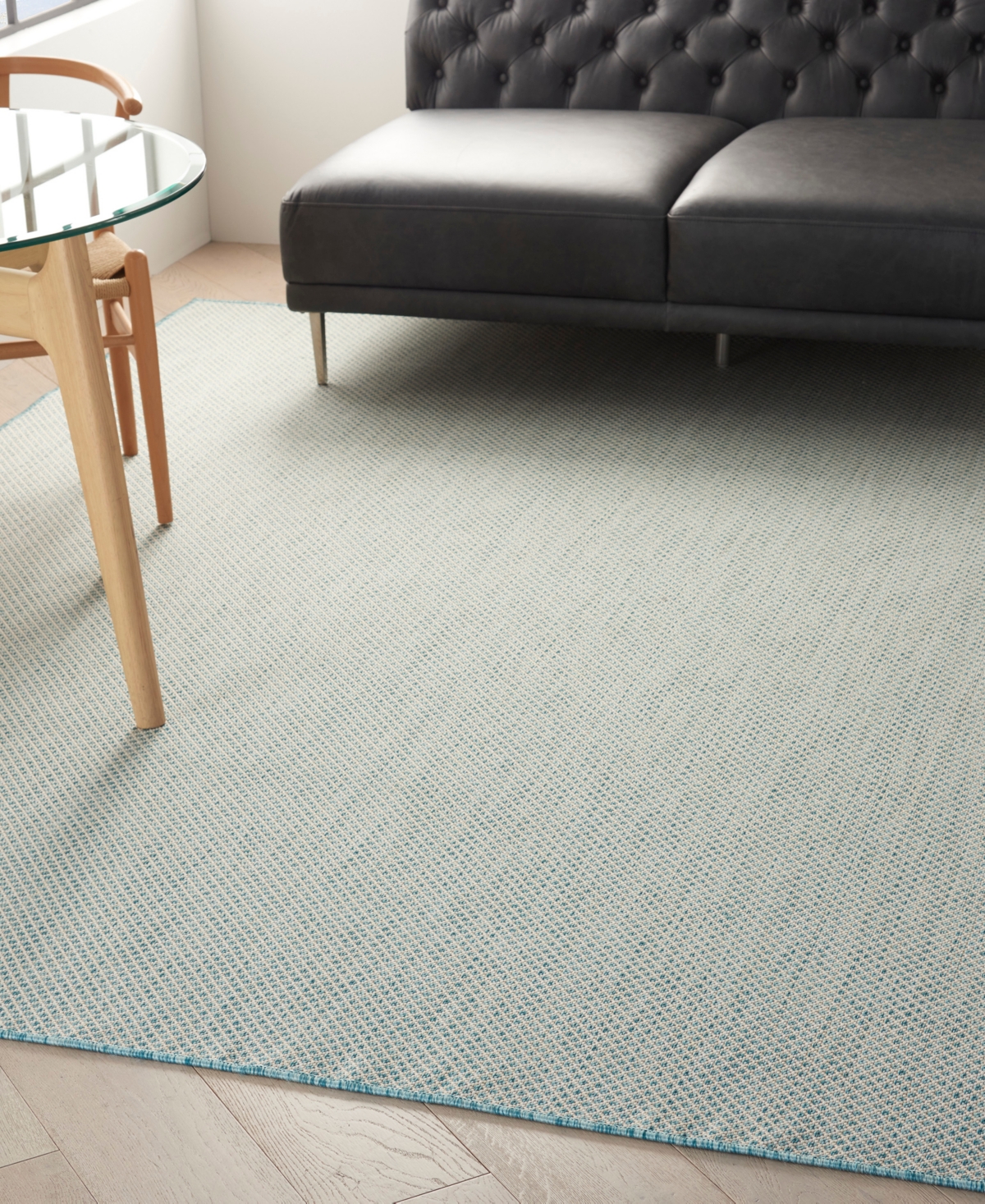 Nourison Home Courtyard Cou01 7'x10' Area Rug In Ivory,aqua