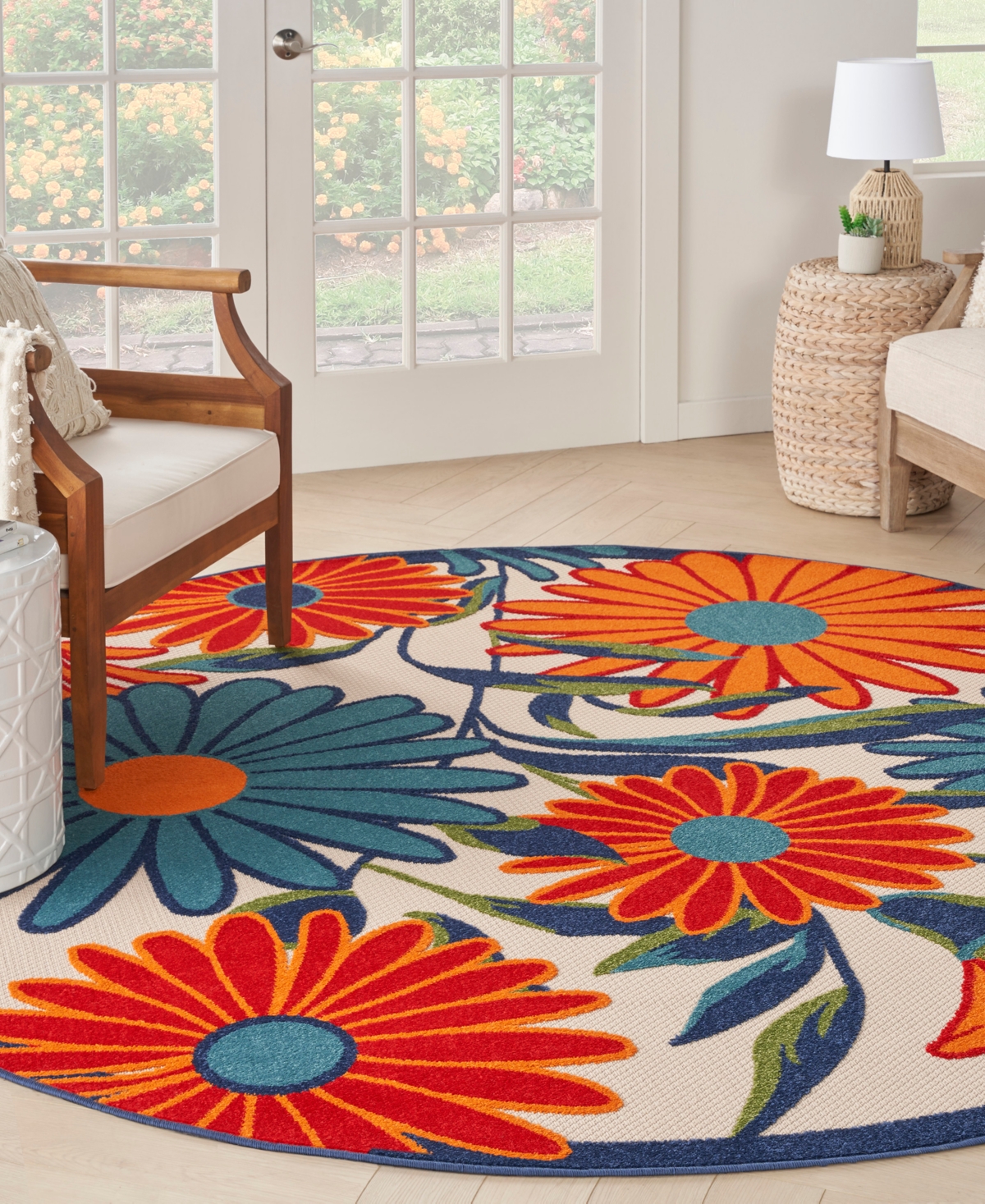 Nourison Home Aloha Alh33 7'10"x7'10" Round Area Rug In Multi