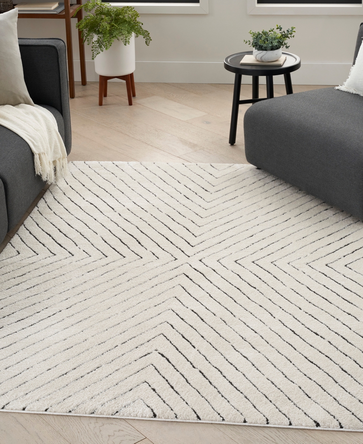 Nourison Home Modern Comfort Mnc01 5'3"x7' Area Rug In Ivory