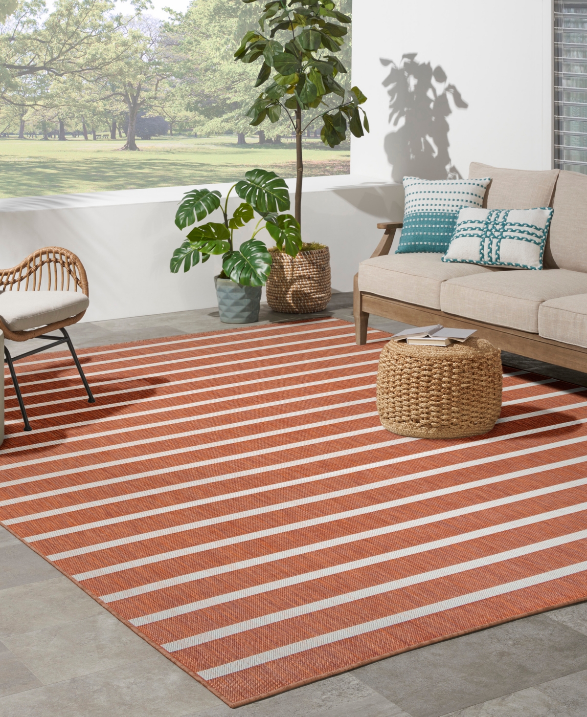 Nourison Home Positano Pos03 8'x10' Area Rug In Terracotta