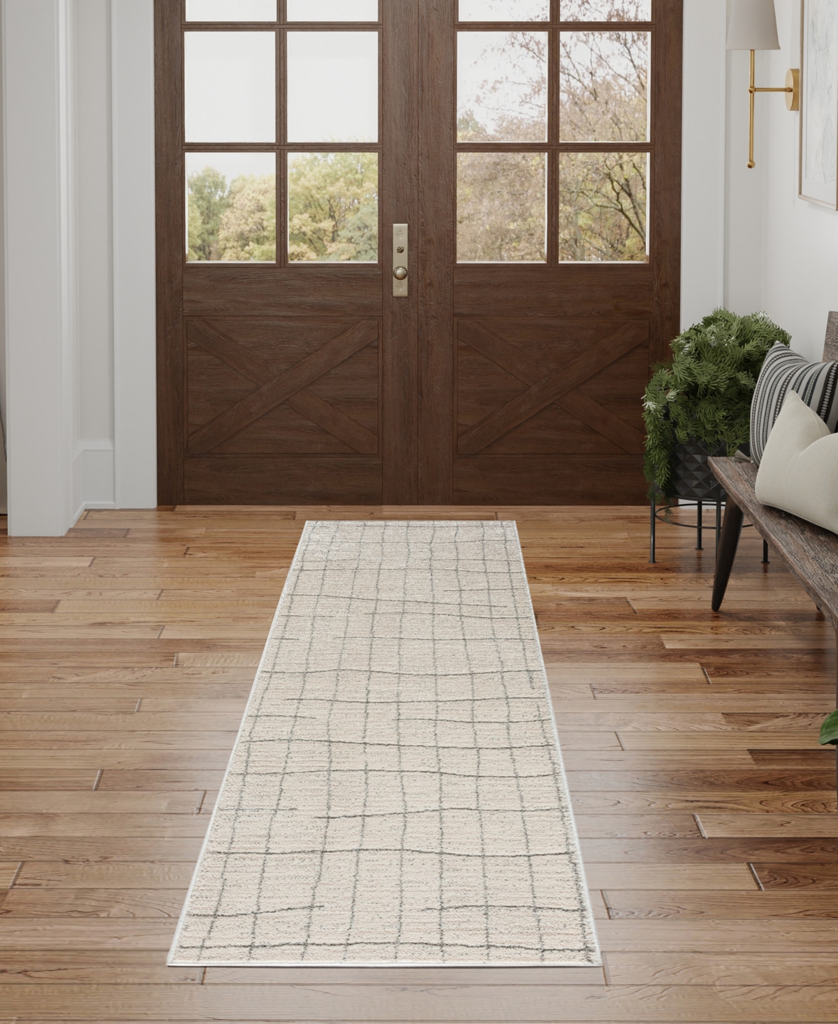 Nourison Home Andes And04 2'2"x7'6" Runner Area Rug In Ivory,gray