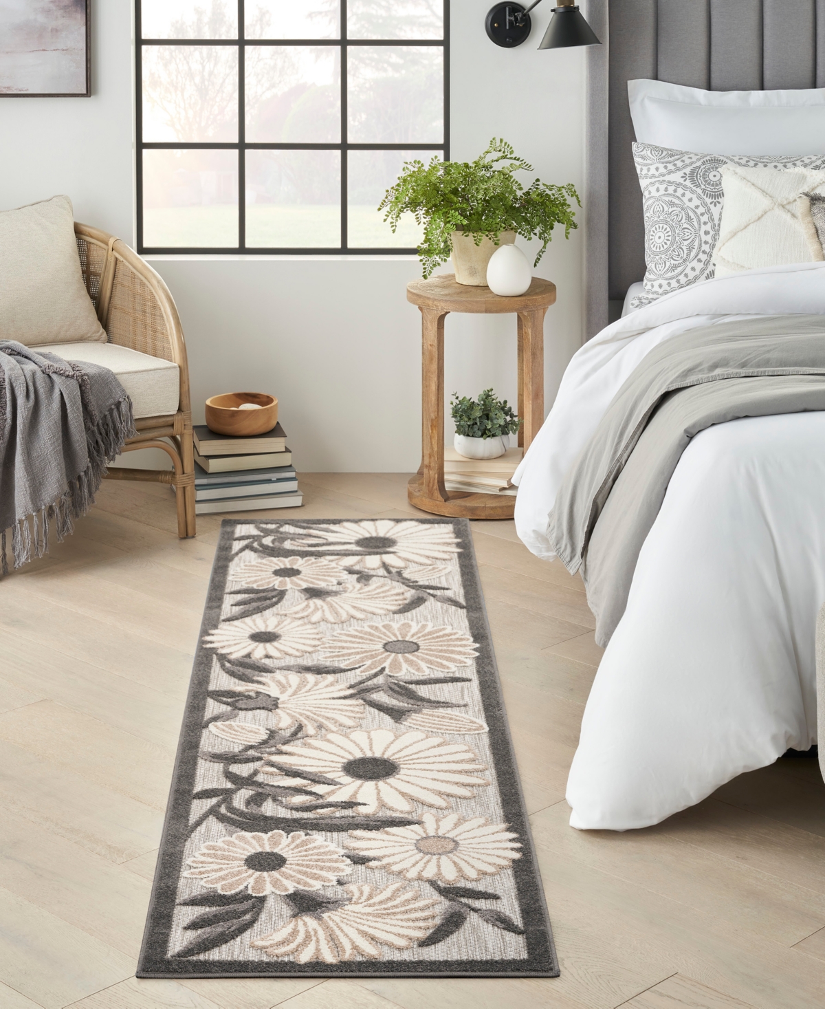 Nourison Home Aloha Alh33 2'3"x8' Runner Area Rug In Beige