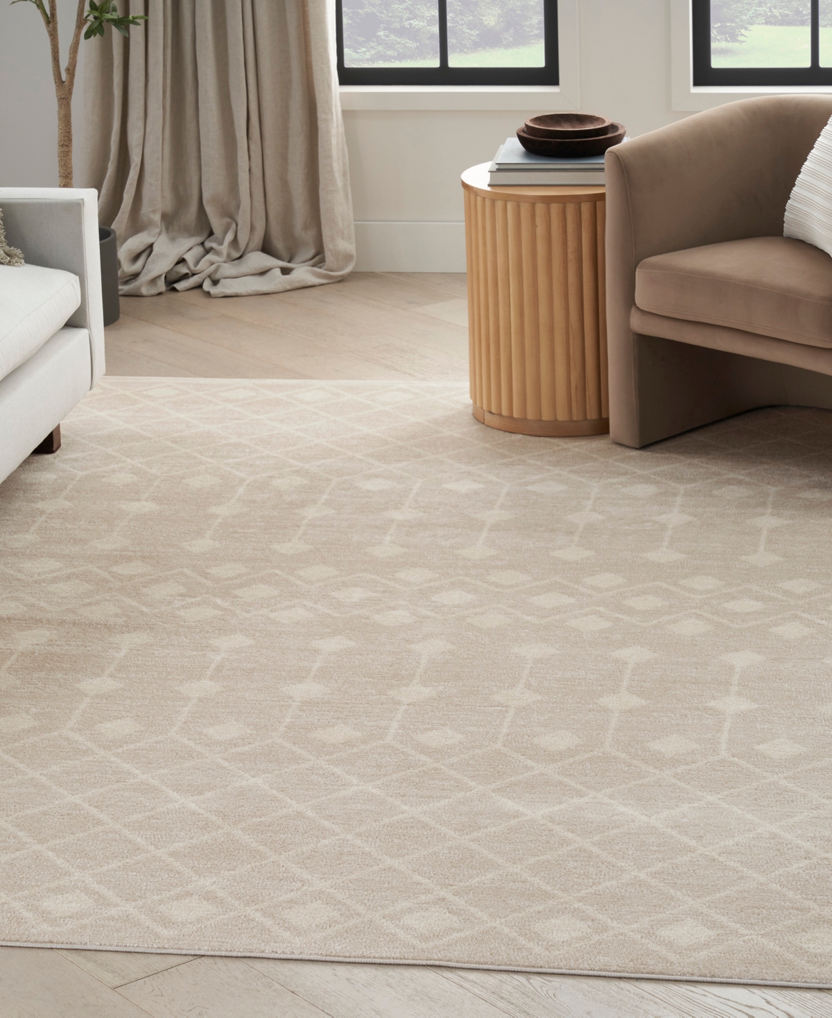 Nourison Home Grafix Grf37 5'3"x7'3" Area Rug In Beige