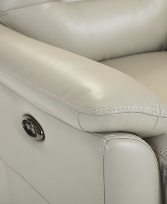 Ossorio Leather Power Swivel Glide Recliner, Created for Macy's